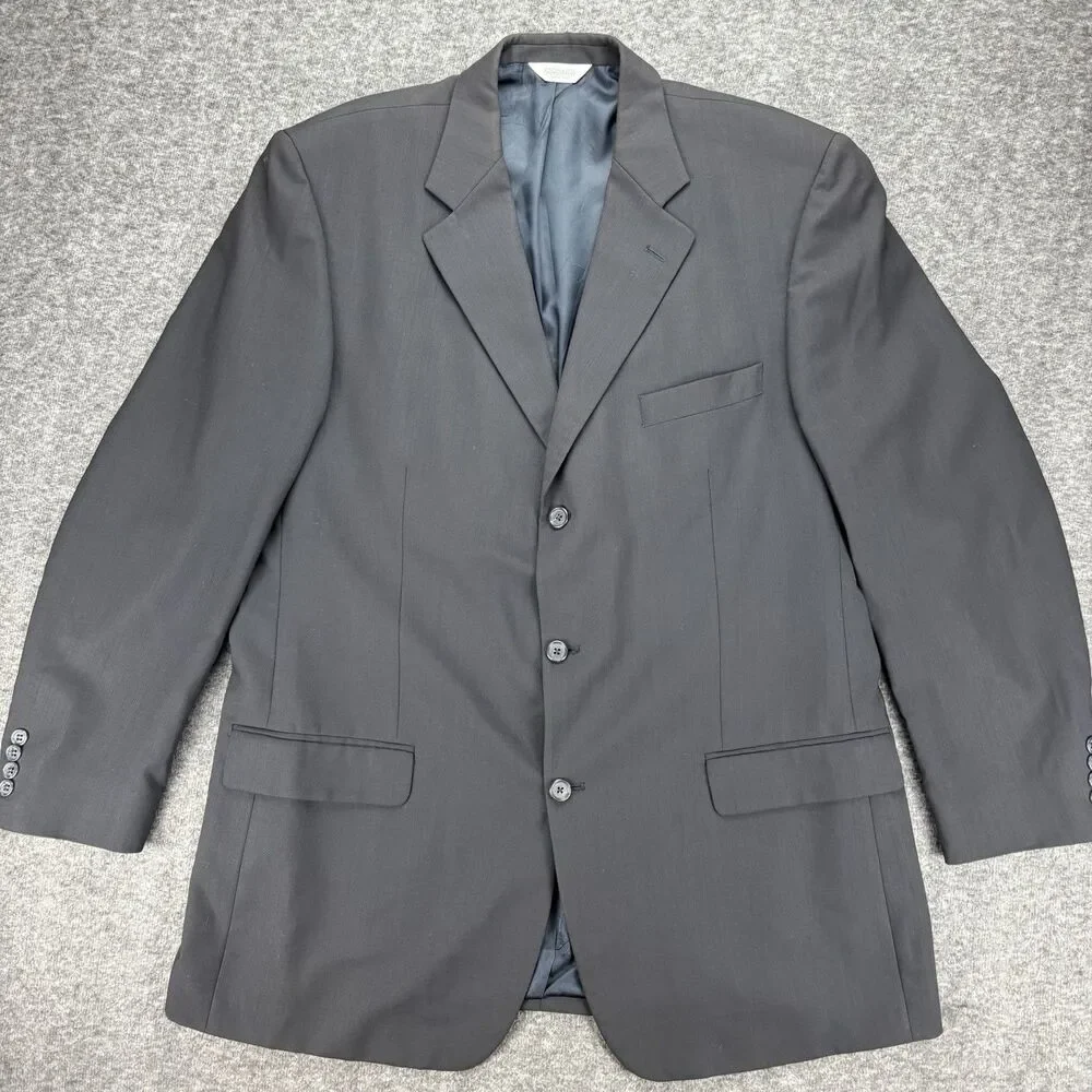 Joseph & Feiss Men’s Blazer 44T Charcoal 100% Worsted Wool 3 Button Canada